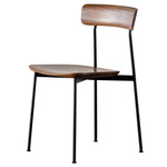 Crawford Wood Dining Chair - Black / Natural Walnut