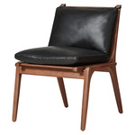 Ren Dining Chair - Natural Walnut / Bellagio Black Leather