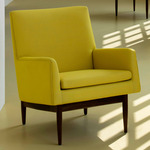 Risom U380 Lounge Chair - Natural Walnut / Zap 1