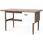 Risom Desk - Natural Walnut / White