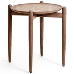 Slow Folding Tray Side Table - Natural Walnut