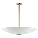 Vesta Warm Dim Pendant / Semi Flush Ceiling - Matte White / French Gold