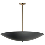 Vesta Warm Dim Pendant / Semi Flush Ceiling - Black / French Gold