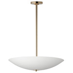 Vesta Warm Dim Pendant / Semi Flush Ceiling - Matte White / French Gold