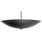 Vesta Warm Dim Pendant / Semi Flush Ceiling - Black / French Gold