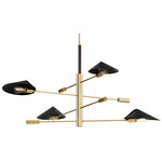 Cavalier Chandelier - Natural Aged Brass / Black