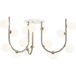 Contour Chandelier - Taupe / Opal White