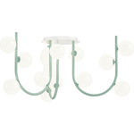 Contour Chandelier - Steel Blue / Opal White