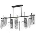 Megalith Glass Linear Pendant - Gunmetal / Mirror Smoke