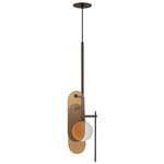 Megalith Glass Cord Hung Pendant - Brushed Bronze / Amber
