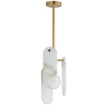 Megalith Stone Pendant - Natural Aged Brass / Spanish Alabaster