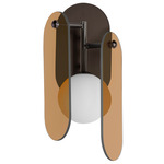 Megalith Glass Wall Sconce - Brushed Bronze / Amber