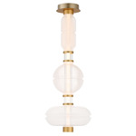 Gusto Tall Ceiling Light - Gold / Clear / White