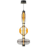 Gusto Pendant - Gunmetal / Amber / Smoke