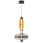 Gusto Pendant - Gunmetal / Amber / Smoke