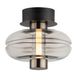 Gusto Wall / Ceiling Light - Gunmetal / Amber / Smoke