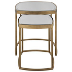 Vista Nesting Table Set of 2 - Antique Gold / Mirror