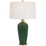 Verdell Table Lamp - Aged Brass / White Linen