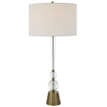 Annily Table Lamp - Antique Brass / Crystal / White Linen