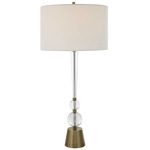 Annily Table Lamp - Antique Brass / Crystal / White Linen