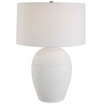 Reyna Table Lamp - Brushed Nickel / White / White Linen