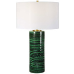 Galeno Table Lamp - Green / White Linen