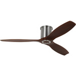 Collins Smart Hugger Ceiling Fan - Brushed Steel / Dark Walnut