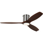 Collins Smart Hugger Ceiling Fan - Brushed Steel / Dark Walnut