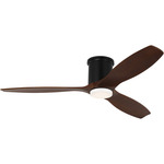 Collins Smart Hugger Ceiling Fan - Midnight Black / Dark Walnut