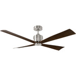 Launceton Ceiling Fan - Brushed Steel / Walnut