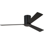 Rozzen Hugger Ceiling Fan - Midnight Black / Midnight Black / American Walnut