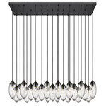 Arden Linear Chandelier - Matte Black / Clear