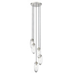 Arden Round Multi-Light Pendant - Brushed Nickel / Clear