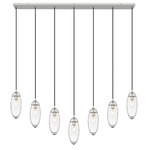 Arden Linear Multi-Light Pendant - Brushed Nickel / Clear
