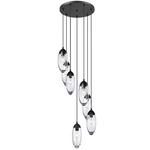 Arden Round Multi-Light Pendant - Matte Black / Clear