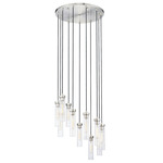 Beau Round Multi-Light Pendant - Brushed Nickel / Clear