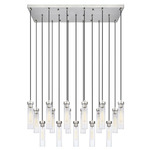 Beau Linear Chandelier - Brushed Nickel / Clear