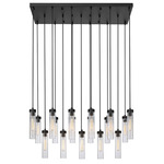 Beau Linear Chandelier - Matte Black / Clear