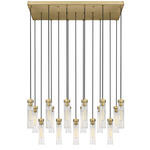 Beau Linear Chandelier - Rubbed Brass / Clear