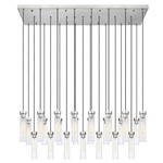 Beau Linear Chandelier - Brushed Nickel / Clear