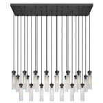 Beau Linear Chandelier - Matte Black / Clear