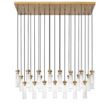 Beau Linear Chandelier - Rubbed Brass / Clear