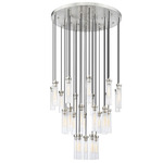 Beau Round Multi-Light Pendant - Brushed Nickel / Clear