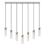 Beau Linear Multi-Light Pendant - Brushed Nickel / Clear