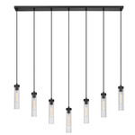 Beau Linear Multi-Light Pendant - Matte Black / Clear