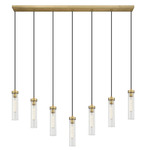 Beau Linear Multi-Light Pendant - Rubbed Brass / Clear