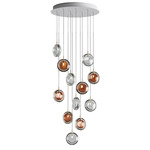 Lens Multi Light Chandelier - White / Amber / Clear