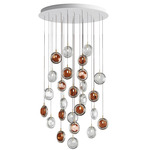 Lens Multi Light Chandelier - White / Amber / Clear