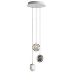 Lens Multi Light Chandelier - White / White / Smoke