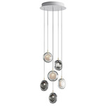 Lens Multi Light Chandelier - White / White / Smoke